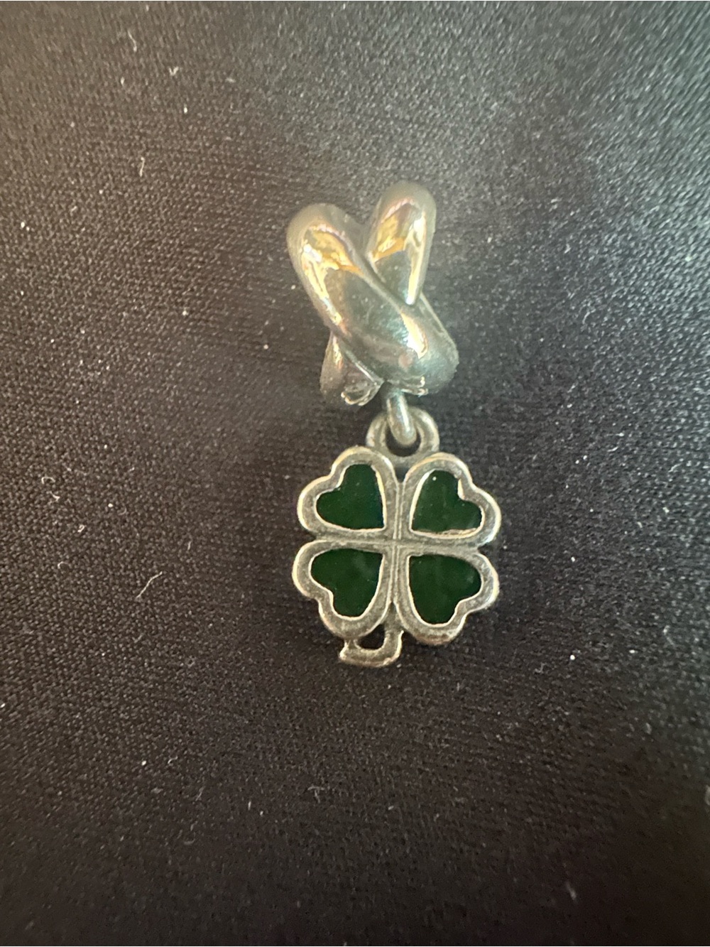 Pandora Green Enamel Four-Leaf Clover Charm Pendant - Women Jewelry